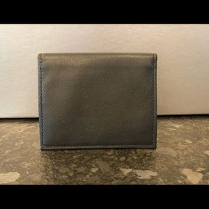 Black Leather BiFold Card Holder with ID Windows